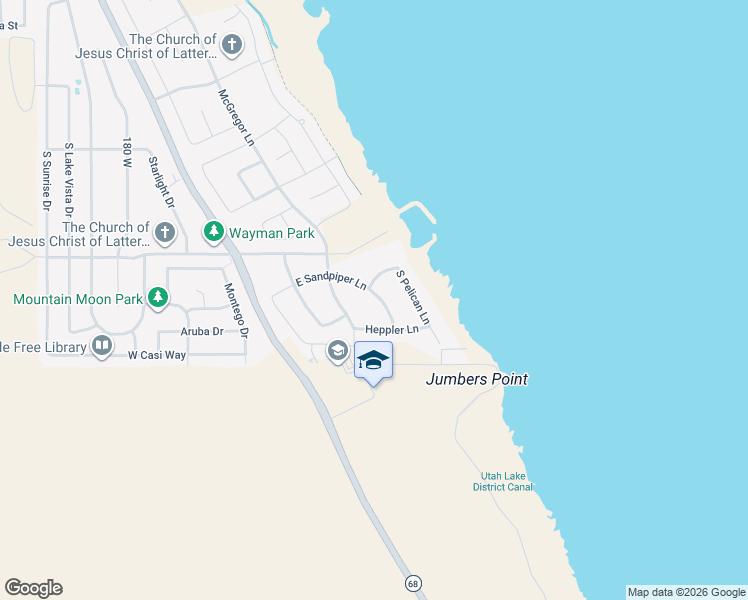 map of restaurants, bars, coffee shops, grocery stores, and more near 4064 South Sandpiper Lane in Saratoga Springs