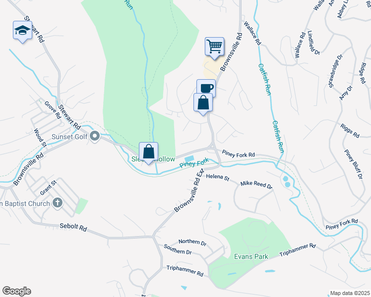 map of restaurants, bars, coffee shops, grocery stores, and more near 2628 Keats Drive in South Park Township