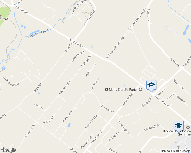 map of restaurants, bars, coffee shops, grocery stores, and more near 1614 Hartford Circle in Souderton