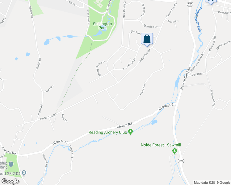 map of restaurants, bars, coffee shops, grocery stores, and more near 3 Jana Court in Reading