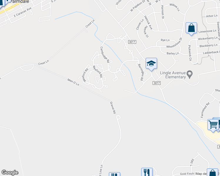 map of restaurants, bars, coffee shops, grocery stores, and more near 1962 Wexford Road in Palmyra