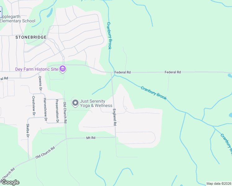 map of restaurants, bars, coffee shops, grocery stores, and more near 32 England Road in Monroe Township