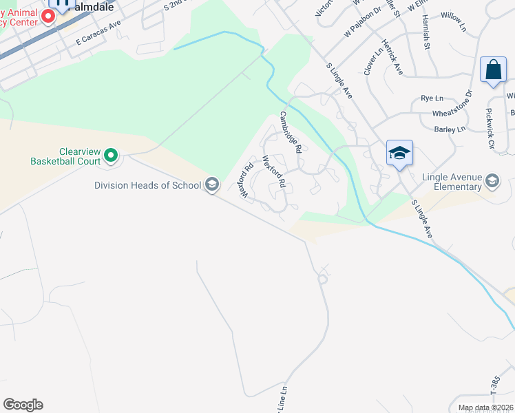 map of restaurants, bars, coffee shops, grocery stores, and more near 2102 Wexford Road in Palmyra