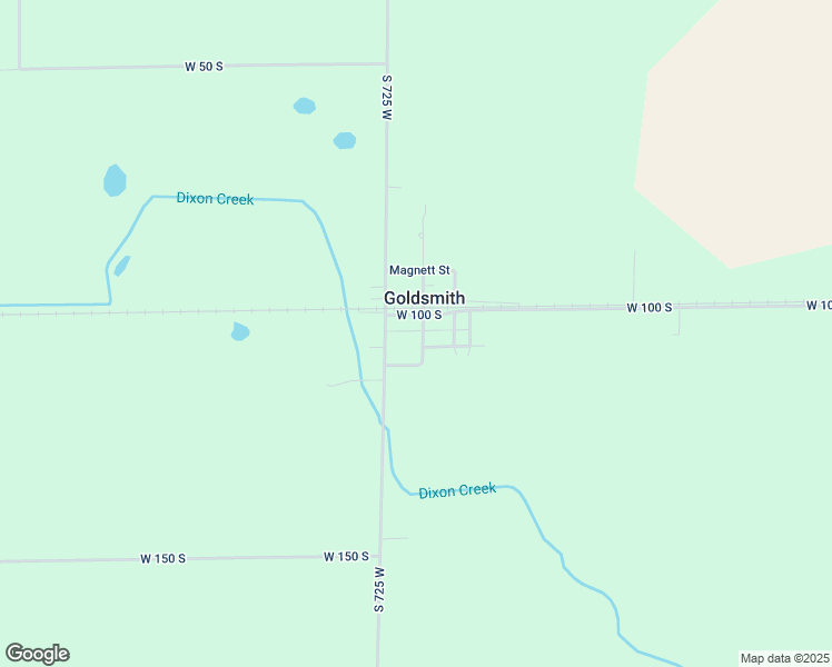 map of restaurants, bars, coffee shops, grocery stores, and more near 110 South Meridian Street in Goldsmith