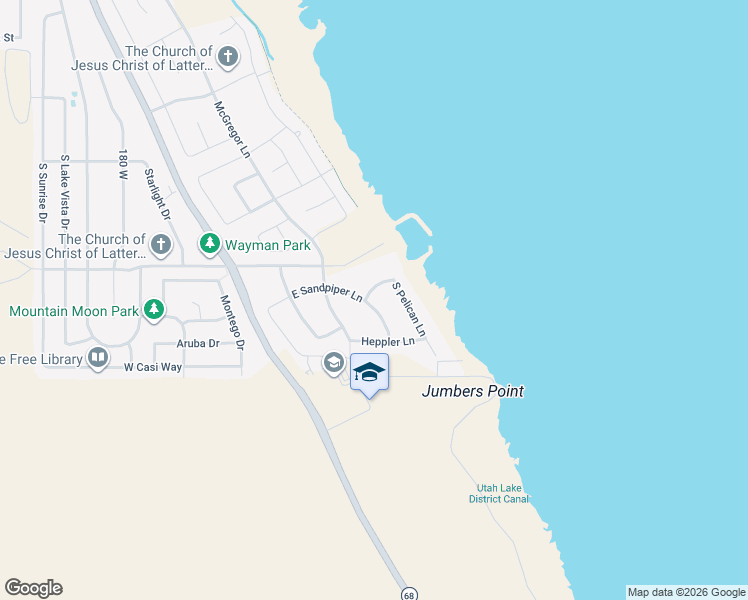 map of restaurants, bars, coffee shops, grocery stores, and more near 4064 South Sandpiper Lane in Saratoga Springs