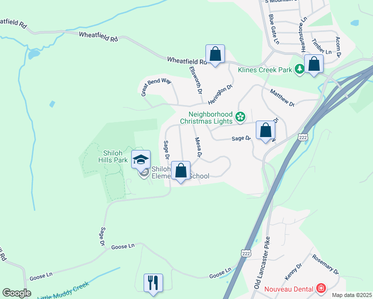 map of restaurants, bars, coffee shops, grocery stores, and more near 113 Conestoga Drive in Sinking Spring