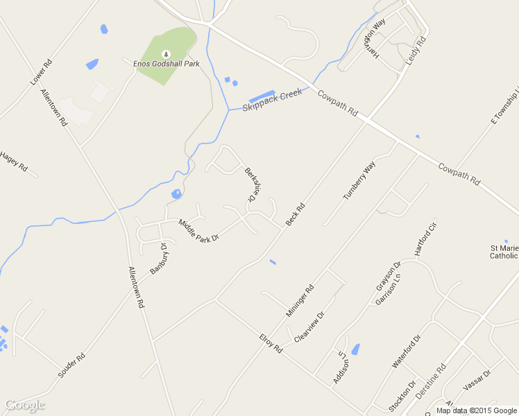 map of restaurants, bars, coffee shops, grocery stores, and more near 340 Middle Park Drive in Souderton