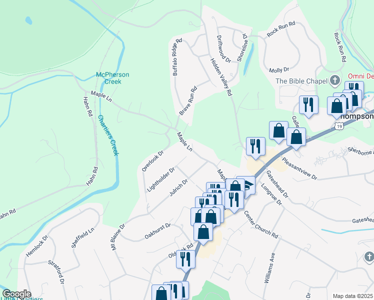 map of restaurants, bars, coffee shops, grocery stores, and more near 101 Lightholder Drive in McMurray