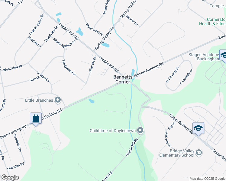 map of restaurants, bars, coffee shops, grocery stores, and more near 201 Briarwood Court in Doylestown