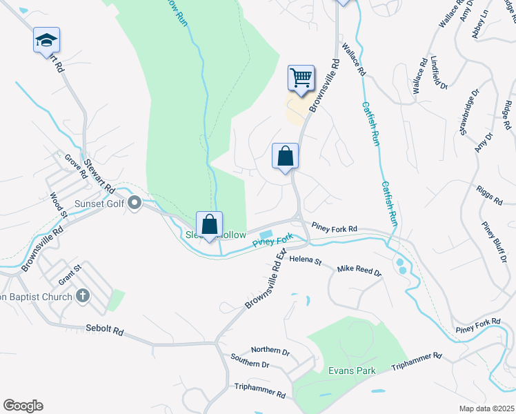 map of restaurants, bars, coffee shops, grocery stores, and more near 2628 Keats Dr in South Park Township