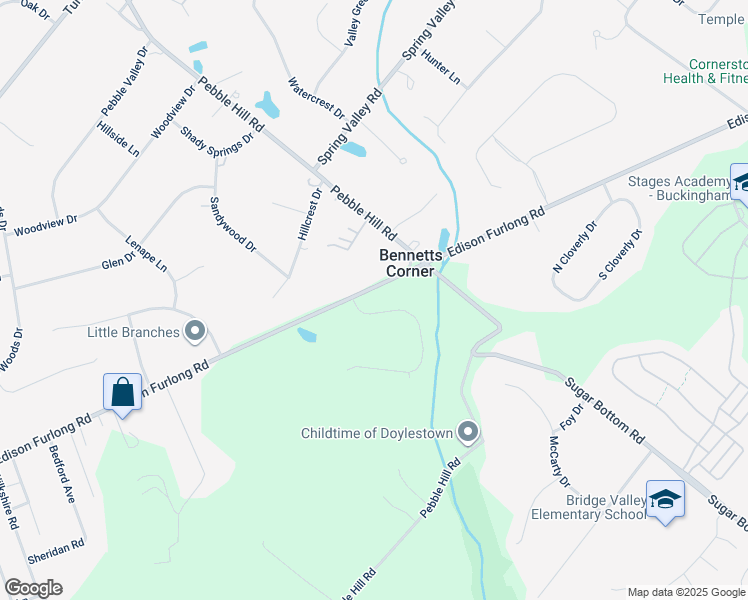 map of restaurants, bars, coffee shops, grocery stores, and more near 201 Briarwood Court in Doylestown