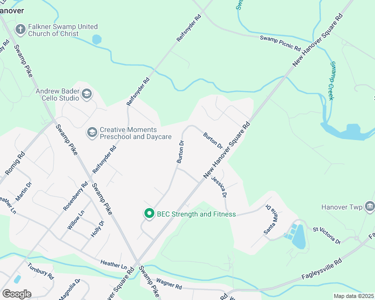 map of restaurants, bars, coffee shops, grocery stores, and more near 2976 Burton Court in Gilbertsville
