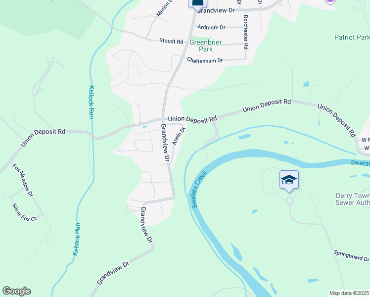 map of restaurants, bars, coffee shops, grocery stores, and more near 150 Grandview Drive in Hummelstown