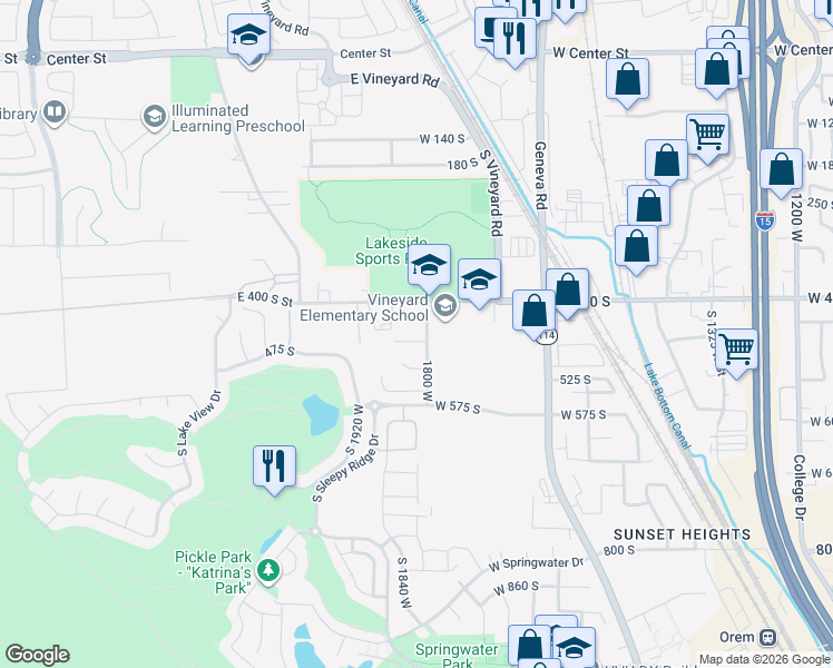 map of restaurants, bars, coffee shops, grocery stores, and more near 560 East Parker Place in Vineyard