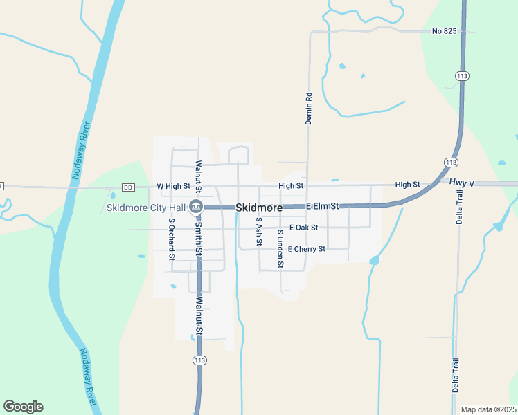 map of restaurants, bars, coffee shops, grocery stores, and more near in Skidmore