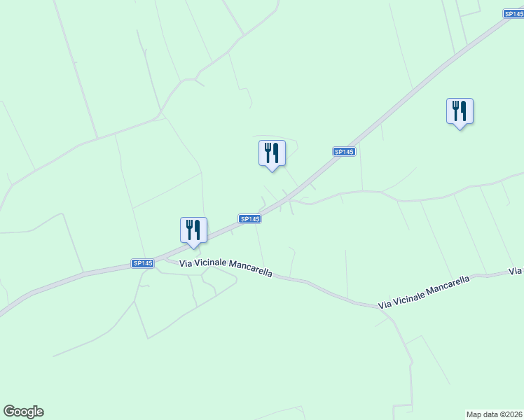 map of restaurants, bars, coffee shops, grocery stores, and more near 6 SP145 in Provincia di Lecce