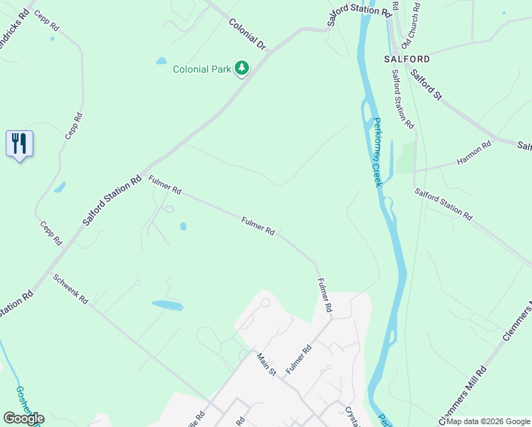map of restaurants, bars, coffee shops, grocery stores, and more near 247 Fulmer Road in Perkiomenville