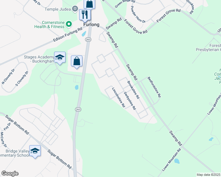 map of restaurants, bars, coffee shops, grocery stores, and more near 3314 Lancashire Road in Furlong