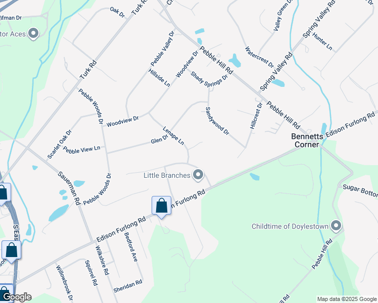 map of restaurants, bars, coffee shops, grocery stores, and more near 5 Park Drive in Doylestown