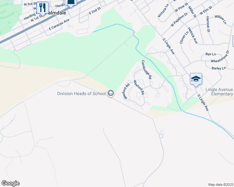 map of restaurants, bars, coffee shops, grocery stores, and more near 2170 Wexford Road in Palmyra