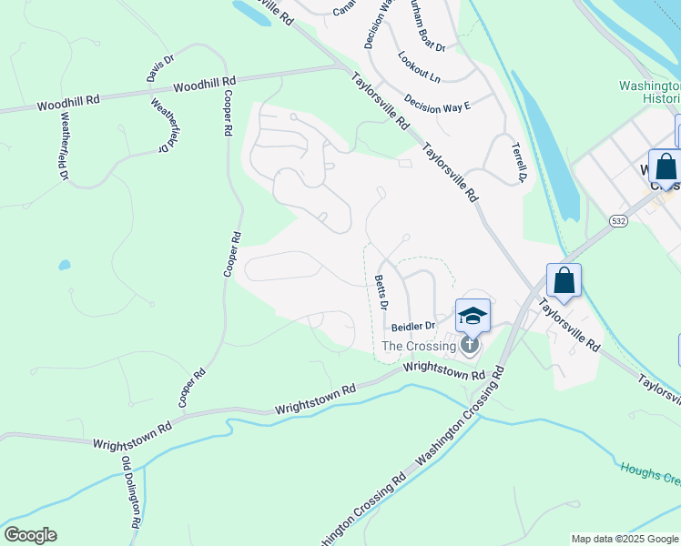 map of restaurants, bars, coffee shops, grocery stores, and more near 12 Dillon Way in Washington Crossing