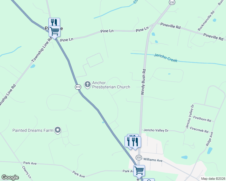 map of restaurants, bars, coffee shops, grocery stores, and more near 152 Parsons Lane in Newtown