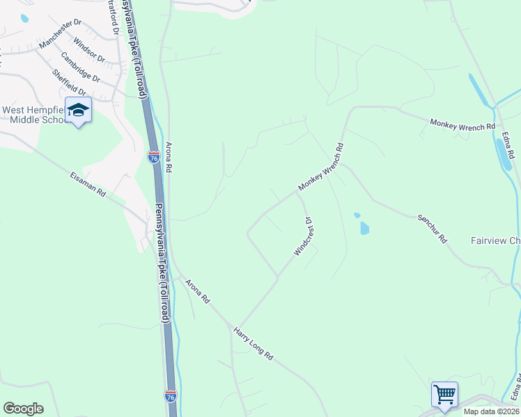 map of restaurants, bars, coffee shops, grocery stores, and more near 191 Monkey Wrench Road in Greensburg