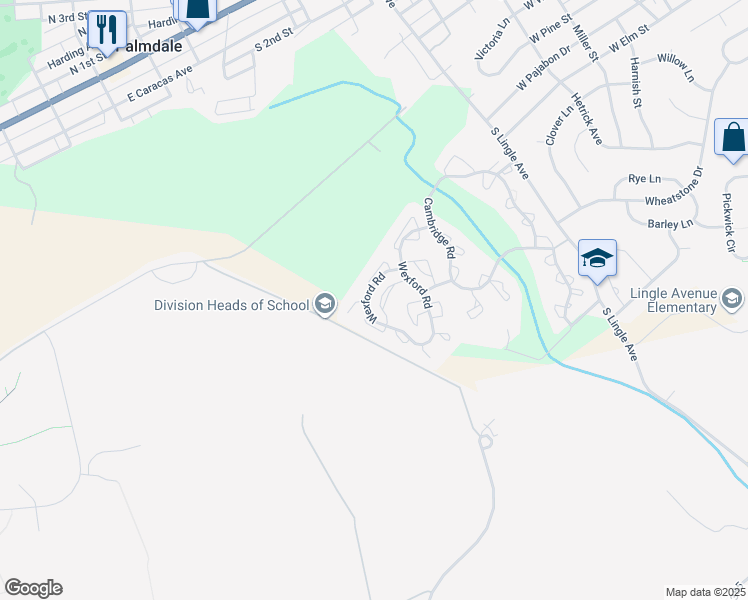 map of restaurants, bars, coffee shops, grocery stores, and more near 2208 Wexford Road in Palmyra