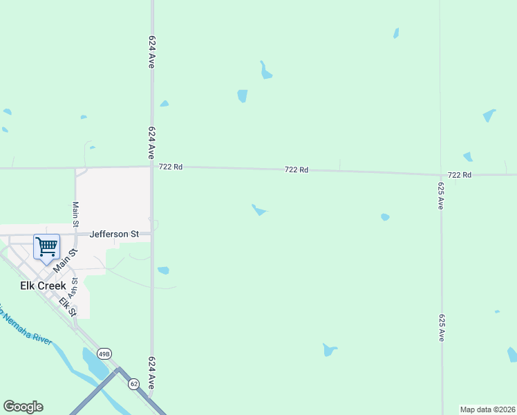 map of restaurants, bars, coffee shops, grocery stores, and more near 72182 624 Avenue in Elk Creek