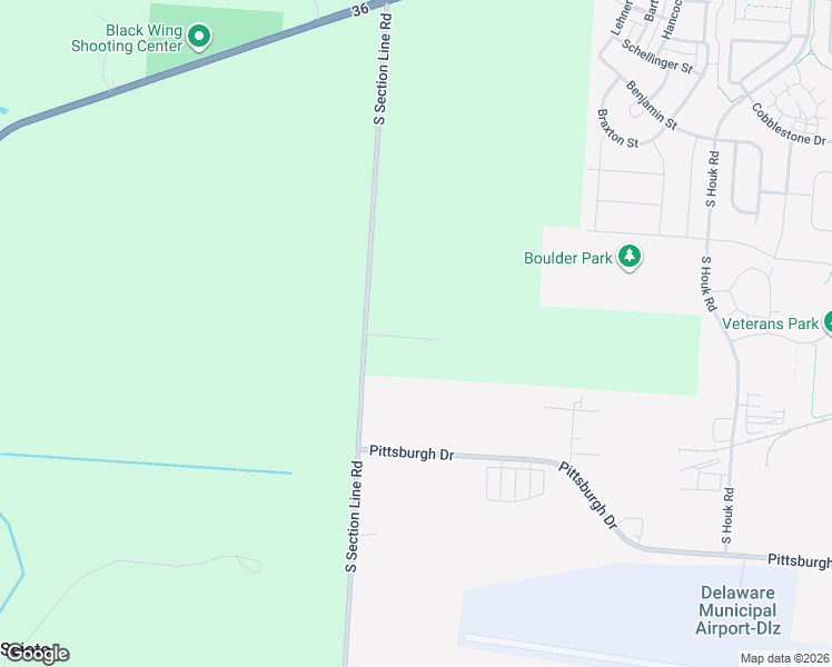 map of restaurants, bars, coffee shops, grocery stores, and more near 1723 South Section Line Road in Delaware