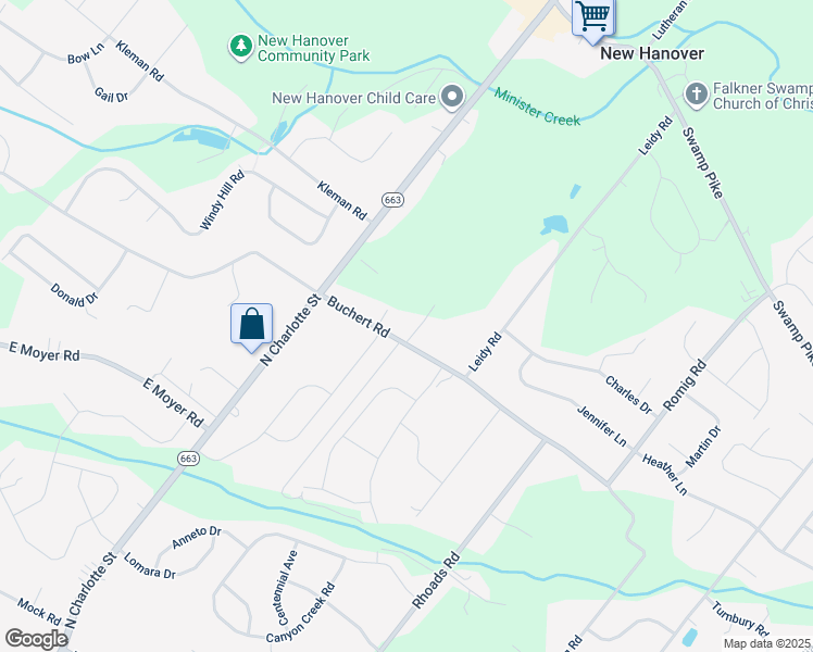 map of restaurants, bars, coffee shops, grocery stores, and more near 537 Buchert Road in Gilbertsville