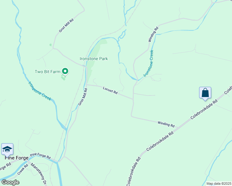 map of restaurants, bars, coffee shops, grocery stores, and more near 22 Locust Road in Boyertown
