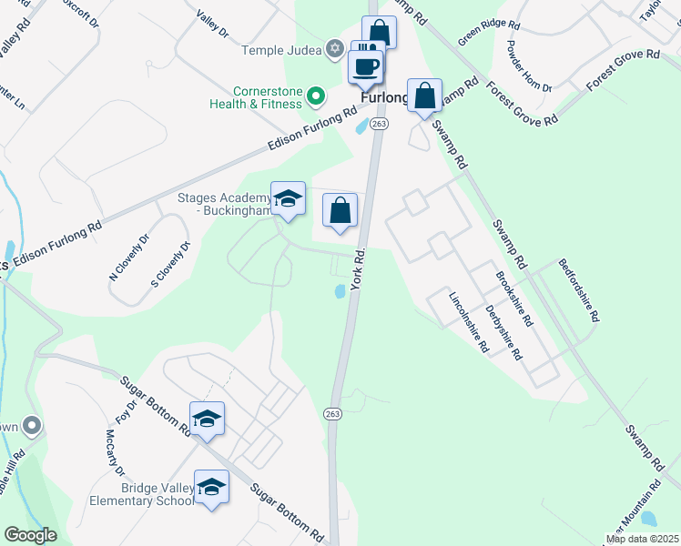 map of restaurants, bars, coffee shops, grocery stores, and more near 3246 Waterstone Court in Furlong
