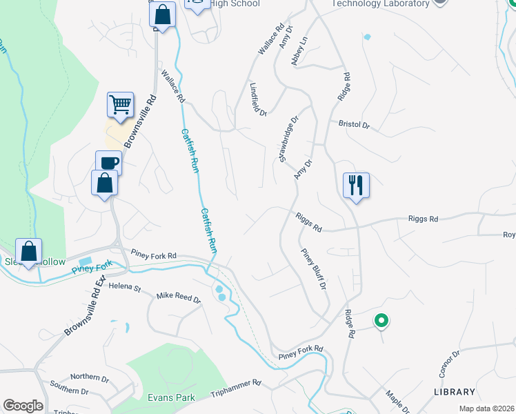 map of restaurants, bars, coffee shops, grocery stores, and more near 1910 Riggs Road in South Park Township