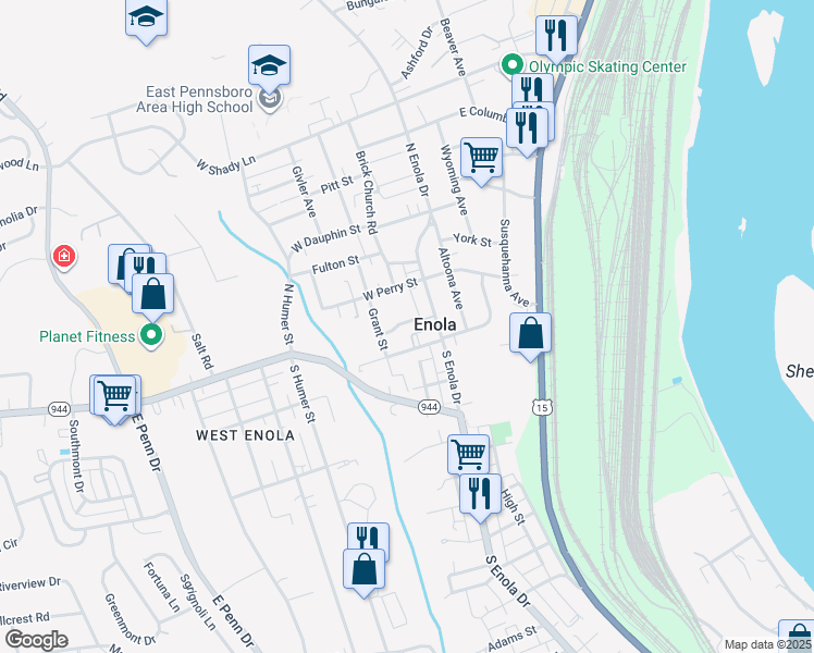 map of restaurants, bars, coffee shops, grocery stores, and more near 508 Dakemich Court in Enola