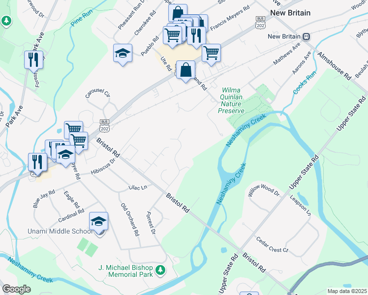 map of restaurants, bars, coffee shops, grocery stores, and more near 232 Green Valley Way in Chalfont