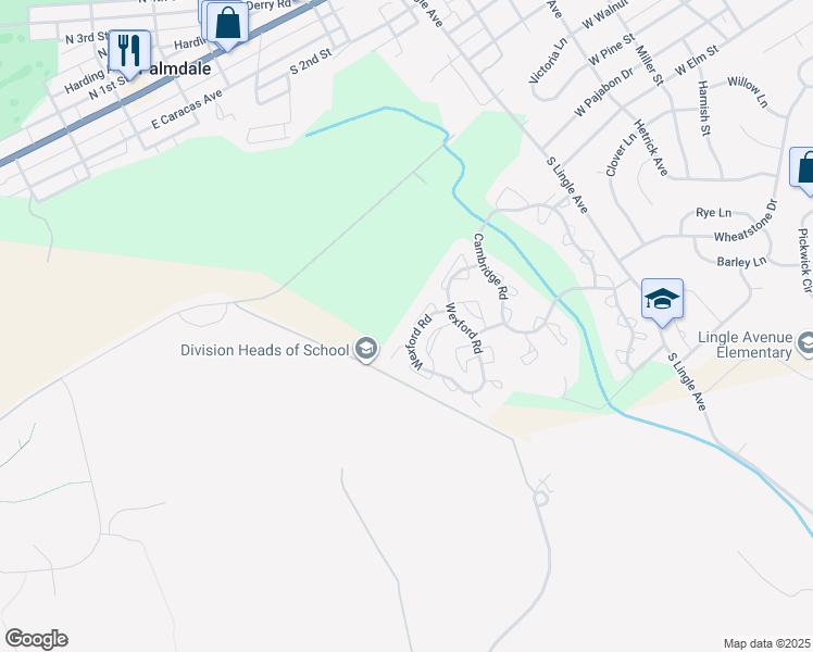 map of restaurants, bars, coffee shops, grocery stores, and more near 2208 Wexford Road in Palmyra