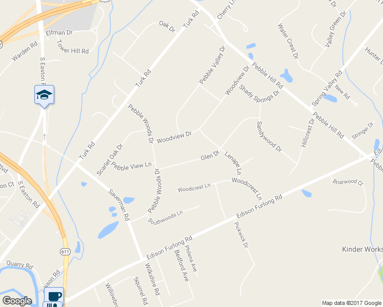 map of restaurants, bars, coffee shops, grocery stores, and more near 126 Glen Drive in Doylestown