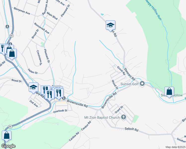 map of restaurants, bars, coffee shops, grocery stores, and more near 2015 Pinnacle Way in Allegheny County