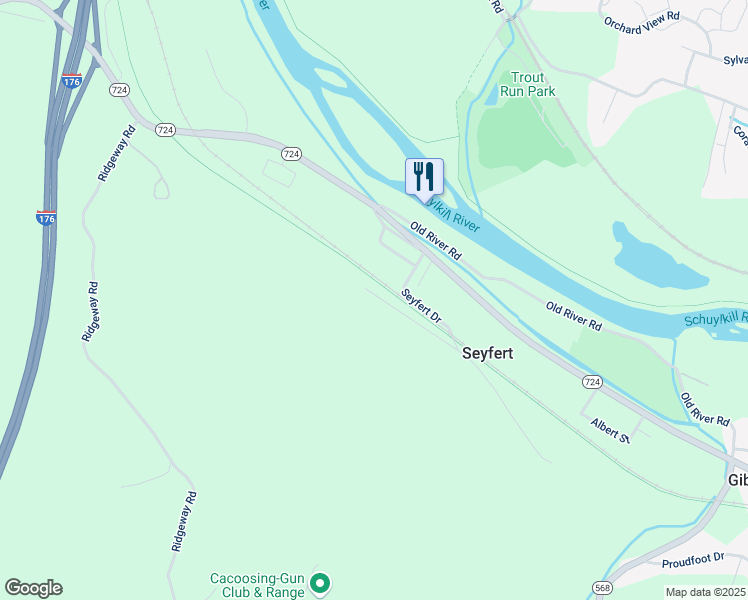 map of restaurants, bars, coffee shops, grocery stores, and more near 92 Killian Drive in Birdsboro