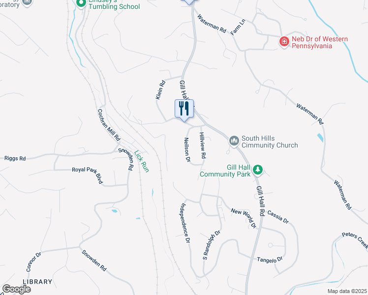 map of restaurants, bars, coffee shops, grocery stores, and more near 114 Neilson Drive in Clairton