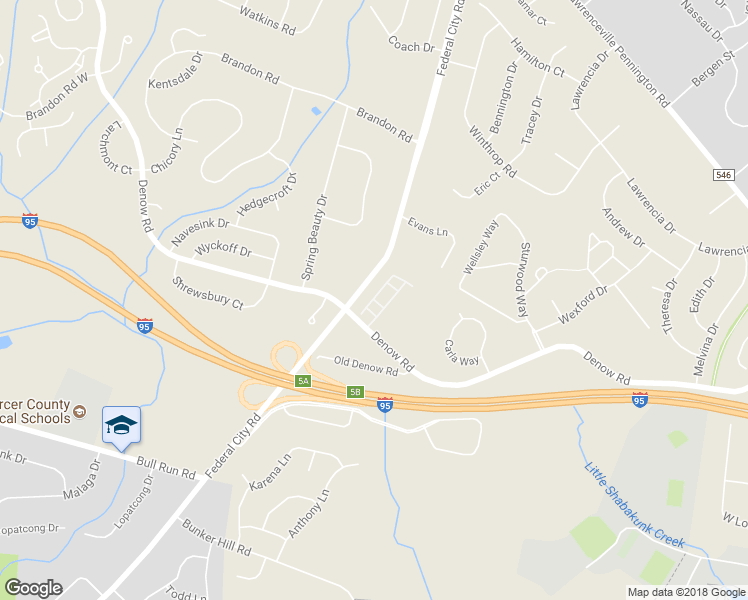 map of restaurants, bars, coffee shops, grocery stores, and more near 6 Allura Court in Lawrence Township