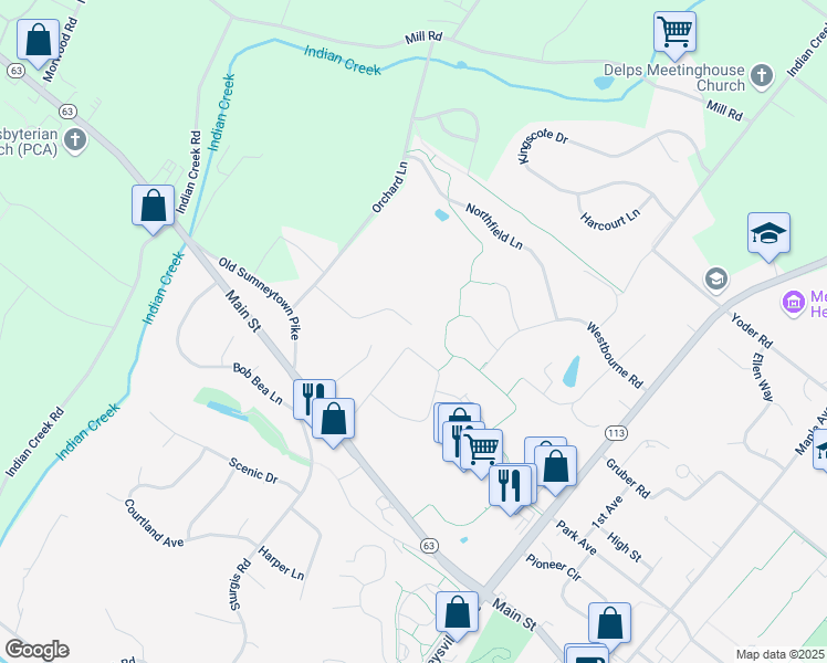 map of restaurants, bars, coffee shops, grocery stores, and more near 721 Bellingham Lane in Harleysville