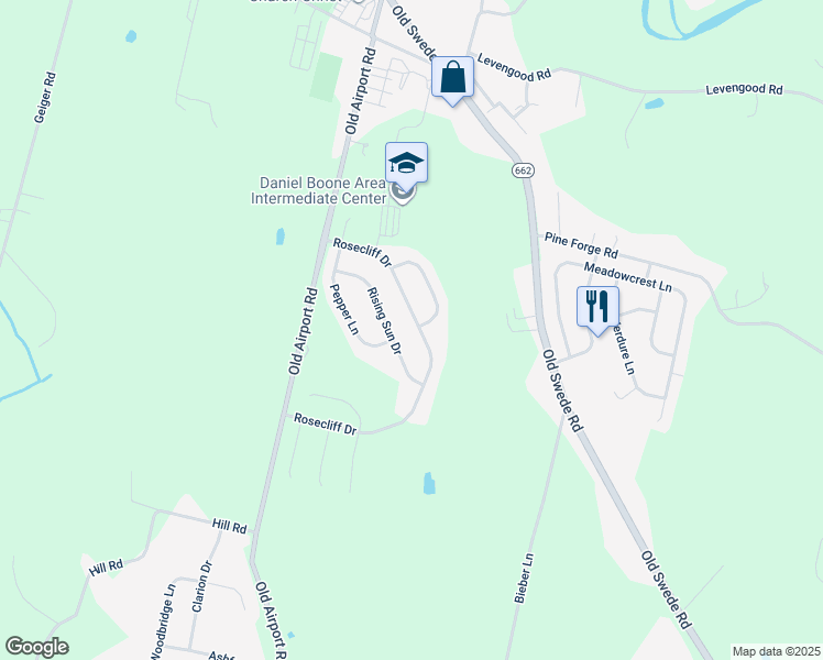 map of restaurants, bars, coffee shops, grocery stores, and more near 349 Rosecliff Drive in Douglassville
