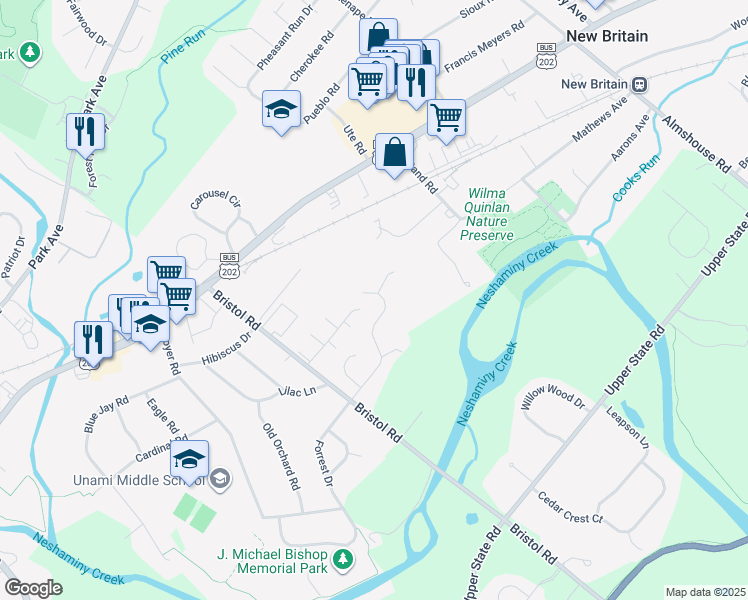 map of restaurants, bars, coffee shops, grocery stores, and more near 232 Green Valley Way in Chalfont