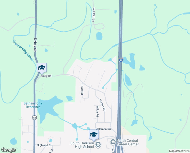 map of restaurants, bars, coffee shops, grocery stores, and more near 1810 Daily Road in Bethany