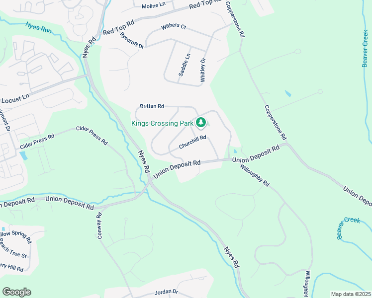 map of restaurants, bars, coffee shops, grocery stores, and more near 6407 Churchill Road in Harrisburg