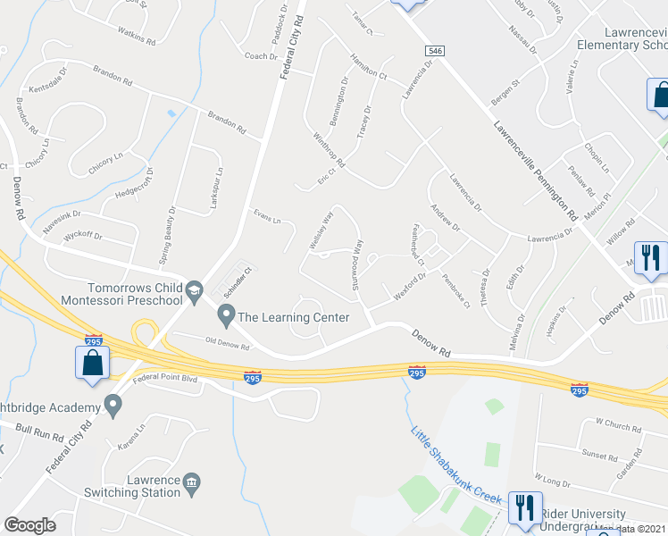 map of restaurants, bars, coffee shops, grocery stores, and more near 916 Sturwood Way in Lawrence Township