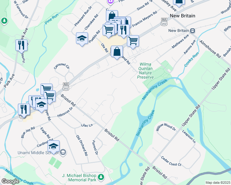 map of restaurants, bars, coffee shops, grocery stores, and more near 246 Stefan Place in Chalfont
