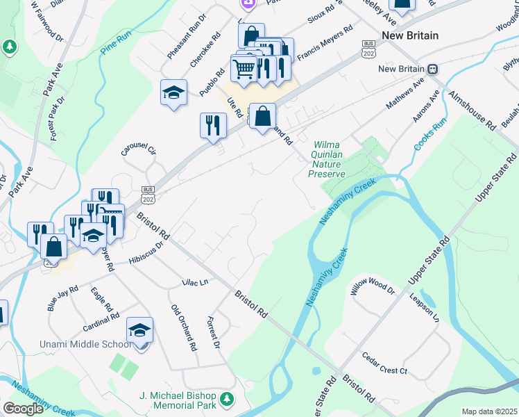 map of restaurants, bars, coffee shops, grocery stores, and more near 246 Stefan Place in Chalfont
